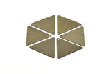 Hippie Triangle Brass, 20 Gunmetal Plated Triangle Charms With 2 Holes (22x25mm) Brs 3028-2 A0085