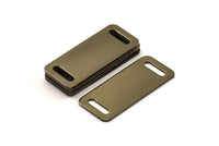 Gunmetal Bracelet Blank, 2 Gunmetal Plated Bracelet Blanks With 2 Holes (35x15x0.80mm) A0178