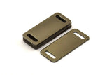Gunmetal Bracelet Blank, 2 Gunmetal Plated Bracelet Blanks With 2 Holes (35x15x0.80mm) A0178