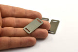 Gunmetal Bracelet Blank, 2 Gunmetal Plated Bracelet Blanks With 2 Holes (35x15x0.80mm) A0178