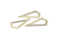 Silver Triangle, 6 Antique Silver Plated Triangle Charms with 1 holes (38x20x0.60mm) U018 H0263