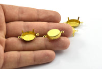 Elips Çatal Ayarı, 25 Ham Pirinç Elips 2 Döngü, 4 Pençe Çatal Ayarı, Konnektörler (13x18 mm) S314