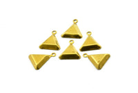 10mm Triangle Setting, 50 Raw Brass Triangle  with1 Loop, Prong Settings (10x10mm) S536