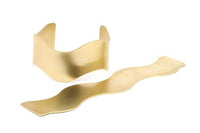 Brass Bracelet Blank - 2 Raw Brass Wave Flat Stamping Bracelet Blank (25x152x0.80mm) V067