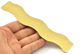 Brass Bracelet Blank - 2 Raw Brass Wave Flat Stamping Bracelet Blanks (30x152x0.80mm) V075