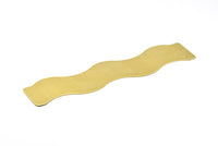 Brass Bracelet Blank - 2 Raw Brass Wave Flat Stamping Bracelet Blanks (30x152x0.80mm) V075