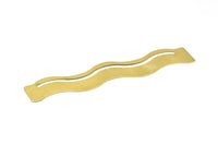 Brass Bracelet Blank - 2 Raw Brass Wavy Flat Stamping Bracelet Blank (25x152x0.80mm) V074