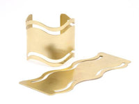 Brass Bracelet Blank - 2 Raw Brass Wawe Flat Stamping Bracelet Blanks (50x152x0.80mm) V063