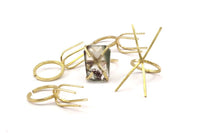 Claw Ring Settings - 925 Silver 4 Claw Ring Blanks for Natural Stones N0118