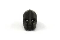 Black Robot Beads, 2 Oxidized Brass Black Robot Bracelet Parts (10x8mm) N0407 S625