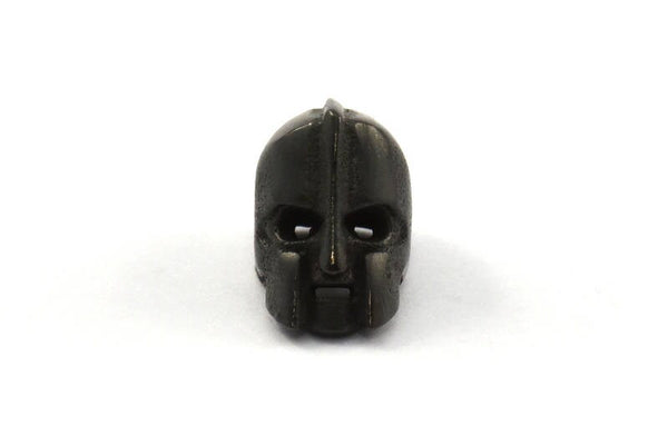 Black Robot Beads, 2 Oxidized Brass Black Robot Bracelet Parts (10x8mm) N0407 S625