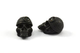 Black Pirate Finding, 1 Oxidized Brass Black Skull Head Bracelet Parts (17x12x11mm) N0423 S625