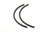 Black Curved Tubes, 6 Oxidized Brass Black Curved Tubes (4x140mm) Bs 1427 S233