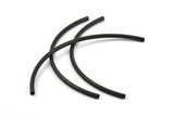 Black Curved Tubes, 6 Oxidized Brass Black Curved Tubes (4x140mm) Bs 1427 S233