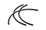 Black Curved Tubes, 6 Oxidized Brass Black Curved Tubes (4x140mm) Bs 1427 S233