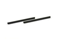 35mm Black Tubes, 25 Oxidized Brass Black Tube Beads (2x35mm) D0227 S228