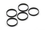 Black Circle Connectors, 50 Oxidized Brass Black Circle Connectors (17x0.8x2mm) D0309 S237