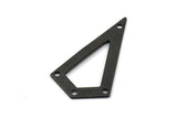 38mm Black Triangle, 2 Oxidized Brass Black Triangle Charms with 4 holes (38x20x0.60mm) U038 S222