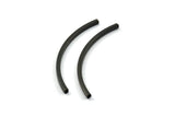 Black Curved Tubes, 25 Oxidized Brass Black Square Curved Tubes (48x2x2mm) Brc287 s254