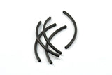 Black Curved Tubes, 25 Oxidized Brass Black Square Curved Tubes (48x2x2mm) Brc287 s254
