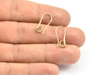 Brass Ear Hooks, 12 Raw Brass Earring Wires, Earring Hooks (20x9mm) BS 1716