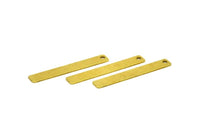Tiny Rectangle Bar, 24 Raw Brass Rectangle Stamping Blanks with 1 Hole, Necklace Finding (35x5x0.80mm) U031