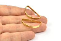 Brass Half Moon - 12 Raw Brass Semi Circle Connectors with 2 Holes (15x30x3x0.80mm) BS 1742