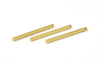 Tiny Necklace Bar, 24 Raw Brass Bar Connectors, Necklace, Earring, Bracelet Findings With 1 Hole (2x30mm) BS 1780