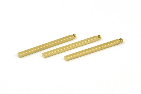 Tiny Necklace Bar, 24 Raw Brass Bar Connectors, Necklace, Earring, Bracelet Findings With 1 Hole (2x30mm) BS 1780