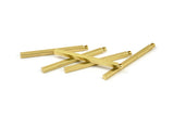 Tiny Necklace Bar, 24 Raw Brass Bar Connectors, Necklace, Earring, Bracelet Findings With 1 Hole (2x30mm) BS 1780