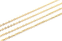 Brass Chain, Raw Brass Soldered Chain (2.4x1.9mm) 5m-10m-20m-50m-90m MB 7-11 Z036