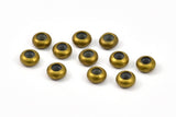 Brass Bead Keeper, 24 Raw Brass Bead Keeper, Silicone And Brass, Rondelle (8x4mm) BS 1769