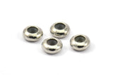 Silver Bead Keeper, 24 Silver Tone Brass Bead Keeper, Silicone And Brass, Rondelle (9.5x4.3mm) BS 1772