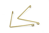 Brass Wire Pendant, 24 Raw Brass Wire Pendant With 2 Holes (40x0.8mm) BS 1765