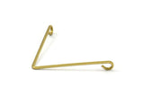 Brass Wire Pendant, 24 Raw Brass Wire Pendant With 2 Holes (30x0.8mm) BS 1767