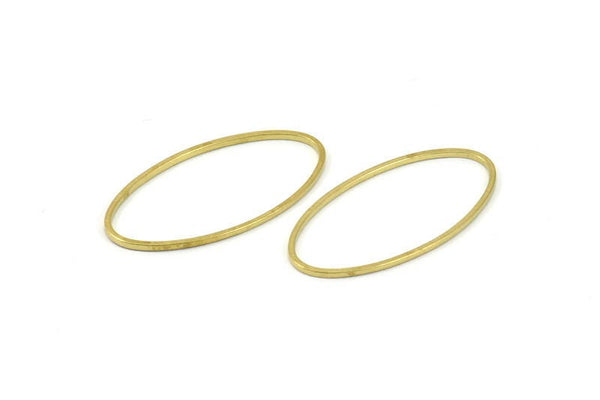 Raw Brass Oval Connectors, 50 Raw Brass Oval Shaped Rings (30x15x1x0.8mm) BS 2333