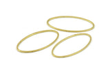 Raw Brass Oval Connectors, 50 Raw Brass Oval Shaped Rings (30x15x1x0.8mm) BS 2333