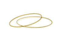 Raw Brass Oval Connectors, 12 Raw Brass Oval Shape Rings (27x54x1mm) BS 2331