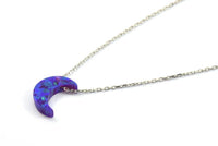 Synthetic Opal Crescent Moon, Moon Charm, 1 PC Crescent Moon Beads, Charms, (11x8mm)  F015