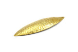 Brass Marquise Pendant, 3 Raw Brass Hammered Marquise With 1 Hole, Charms, Earring Findings (50x14x0.6mm) U067