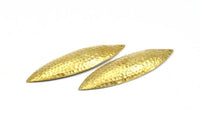 Brass Marquise Pendant, 3 Raw Brass Hammered Marquise With 1 Hole, Charms, Earring Findings (50x14x0.6mm) U067