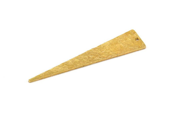 Hammered Triangle Charm, Raw Brass Hammered Long Triangle Charms, Pendant, Earring Findings (11x50x1.2mm) N0276