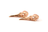 Rose Gold Bird Skull, 1 Rose Gold Plated Brass Bird Skull Necklace Pendants (32x11x10mm) N0492 Q0105