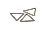 Üçgen Charm - 6 Siyah Kaplamalı Pirinç Üçgen Charm (28x2mm) D0013