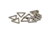 Küçük Üçgen Konnektör, 8 Siyah Kaplamalı Pirinç Üçgen Konnektör, Halkalar (16x2x1,2 mm) D0023