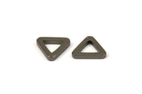 Triangle Charm - 8 Black Plated Brass Triangle Charms (13x2mm) D0020