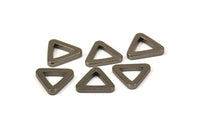 Triangle Charm - 8 Black Plated Brass Triangle Charms (13x2mm) D0020