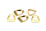 Altın Yarım Daire - 12 Altın Kaplama Pirinç Yarım Daire Kalın Kesim Konnektör (8x16x0,4x2x20mm) D0087 Q0078