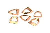Rose Gold Half Circle - 12 Rose Gold Plated Brass Semi Circle Thick Cut Connectors (8x16x0.4x2x20mm) D0087 Q0078