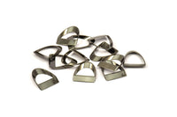 Siyah Yarım Daire - 12 Siyah Kaplamalı Pirinç Yarım Daire Kalın Kesim Konnektör (8x16x0,4x2x20mm) D0087